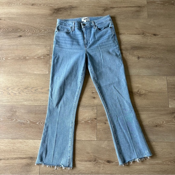 New Paige Rory Crop Flare Kaede Distressed Jeans Sz 28 - Picture 2 of 10